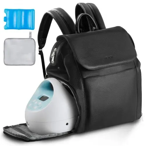 VEVOR Milchpumpen-Rucksack, 320x200x340 mm, mit Kühlakku, passend für S1/S2, Pumpzubehör und Muttermilchaufbewahrung, Wickelrucksack für Arbeit, Reisen und Familiengebrauch, Schwarz VEVOR Milchpumpen-Rucksack, 320x200x340 mm, mit Kühlakku, passend für S1/S2, Pumpzubehör und Muttermilchaufbewahrung, Wickelrucksack für Arbeit, Reisen und Familiengebrauch, Schwarz