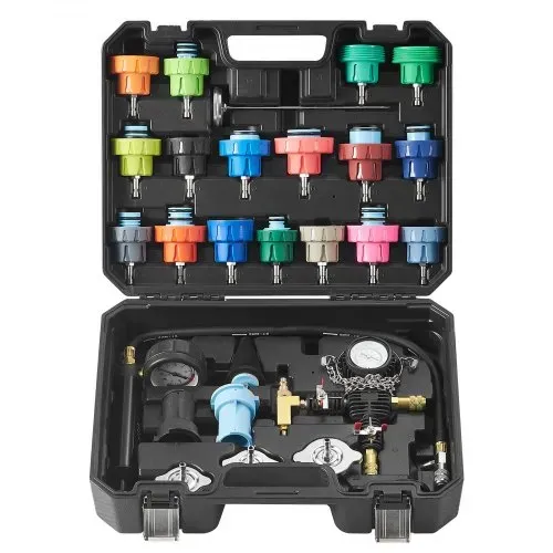 VEVOR 28-teiliges Kühlerkühlmittel-Druckprüfer-Set Abdrückgerät, Abdrücken Tester Kühlwasser Befüllgerät, Kühler Entlüftungsgerät Kühlsystemtester inkl. Thermometer, 17 Metalladapter und 3 Prüfkappen – Bild 8