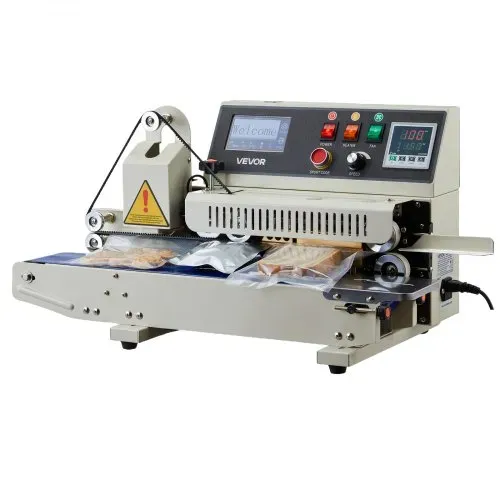 VEVOR Kontinuierliche Versiegelungsmaschine, 6–12 mm Siegelbreite, Horizontal, mit Tintendruck, Siegelmaschine, Temperatur & Geschwindigkeit einstellbar, für 0,03–0,8 mm Plastiktüten – Bild 9