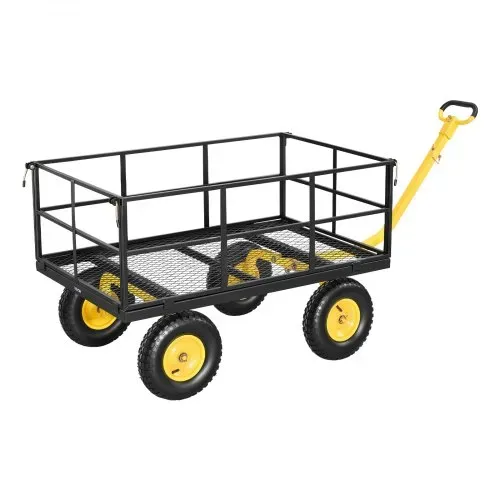 VEVOR Bollerwagen 116,8x76x77,5 cm, Transportwagen 635 kg, Gartenwagen, Gerätewagen, 2-in-1-Handwagen, mit All-Terrain-Reifen, abnehmbaren Seitenteilen aus Netzmaterial & um 180° drehbarem Griff – Bild 10