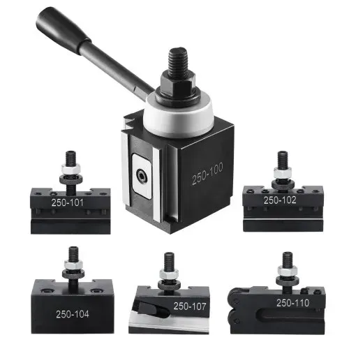 VEVOR Schnellwechsel-Werkzeughalter-Set, 6-teilig, Werkzeughalter, passend für Mini-Drehmaschinen und Metalldrehmaschinen mit 152,4-305mm Umlaufdurchmesser, langlebiges Stahlmaterial – Bild 9