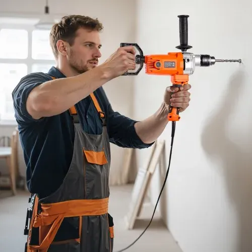 VEVOR elektrische Bohrmaschine 15,89 mm 1200 W mit Mixer Bohrmaschinenmischer Set 750 U/min 3,2 A Mischbohrmaschine mit D-Griff zum Bohren & Mischen Handbetonmischer für Futter Zement – Bild 7