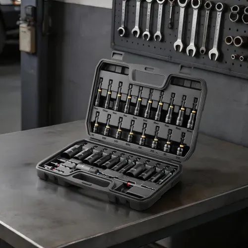 VEVOR Steckschlüsselsatz, 34-tlg., SAE- & Metrische Größen, Magnetische Steckschlüssel, mit AD-Einsteller, Bit-Verlängerung & Werkzeugkoffer, für Autoreparaturen, Heimwerkerarbeiten & DIY-Projekte – Bild 7