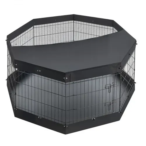 VEVOR Welpenauslauf Welpen-Freigehege 76cm 8-tlg. mit Deckel & Bodenmatte, Spielplatz für Mittelgroße Hunde Katzen & Andere Kleintiere Faltbar Durch die Verschiedenen Formen Vielfältig Einsetzbar – Bild 8