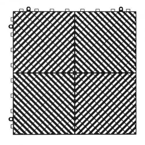 VEVOR 24 x ineinandergreifende Drainagematte Duschmatte 415 x 415 mm modulares ineinandergreifende Bodenmatten 17,6 mm dicke Drainagematten, rutschfeste Drainage-Bodenfliesen, für Garage Schwarz – Bild 10