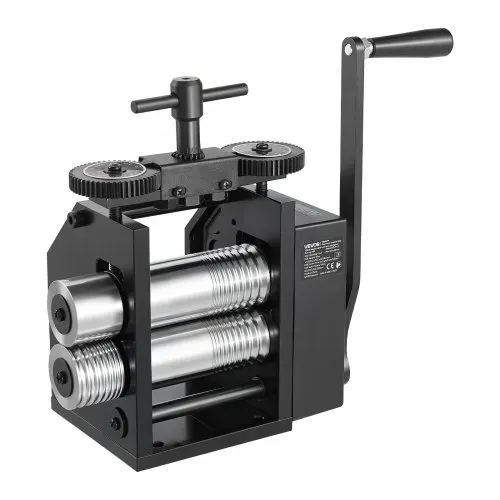 VEVOR Handwalzwerk 60 mm 4-in-1 Schmuckwalzwerk Rund Flach Vierkant Halbrund, Manuelles Schmuckwerkzeug für DIY-Schmuckhersteller, Einstellbare Dicke 0,03–7 mm, für Duktile Metalle Gold Silber Kupfer Alu – Bild 10