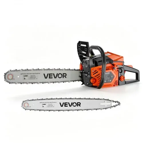 VEVOR Benzin-Kettensäge 508 & 558,8 mm 62 ccm Motorsäge 2,7 kW 2-Takt-Motor, für Holzarbeiten Baumschnitt Rodungsarbeiten, 11.500 U/min, Drehzahl-Synchronisierter Choke, Rutschfester Griff, zwei Tanks – Bild 8
