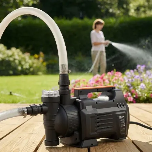 VEVOR Gartenpumpe 1300 W, Bewässerungspumpe Max. Fördermenge 4800 L/h, PP-Jetpumpe, Saugpumpe mit 48 m Fördehöhe, Intelligenter Elektronischen Steuerung, für Gartenbewässerung & Rasensprenger – Bild 7