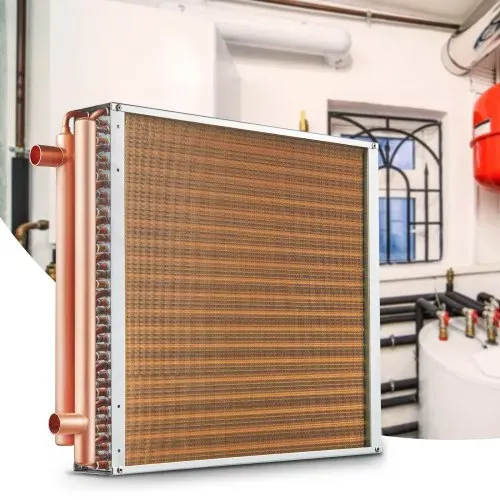 VEVOR Wärmetauscher Wasser-Luft, 50,8 x 50,8 cm mit 3-reihigen 9,53 mm Kupferanschlüssen, 242 Aluminiumlamellen Wärmetauscher für Holzöfen, Heizung und Kühlung im Wohnbereich und Warmluftheizung – Bild 7