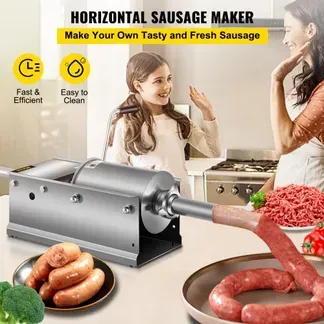 VEVOR Wurstfüller 3L Fleischwölfe Wurstmaschine Wurstfüllmaschine Horizontal Edelstahl Wurstspritze VEVOR Wurstfüller 3L Fleischwölfe Wurstmaschine Wurstfüllmaschine Horizontal Edelstahl Wurstspritze