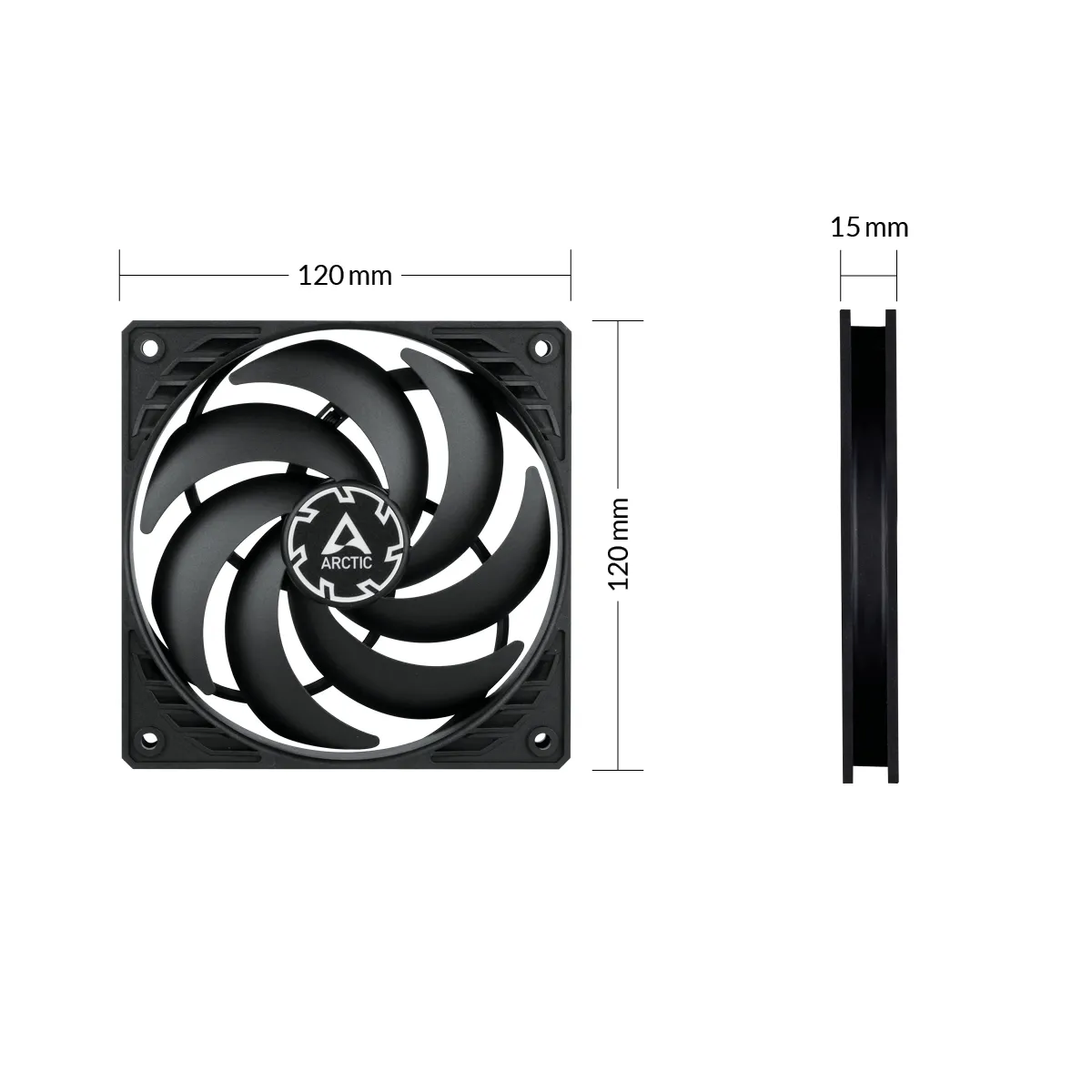 ARCTIC P12 Slim PWM PST 120 mm PWM Lüfter optimiert für statischen Druck mit integriertem Y-Kabel – Bild 5