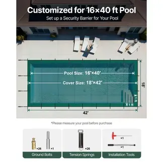 VEVOR Pool Abdeckplane rechteckig 5,47×12,7 m, Winterabdeckplane aus Polypropylen, Poolüberdachung Grün Poolabdeckung mit dichtem Netz zum Abhalten von Schlamm Schutz Laub Schnee für Pools aller Arten VEVOR Pool Abdeckplane rechteckig 5,47×12,7 m, Winterabdeckplane aus Polypropylen, Poolüberdachung Grün Poolabdeckung mit dichtem Netz zum Abhalten von Schlamm Schutz Laub Schnee für Pools aller Arten