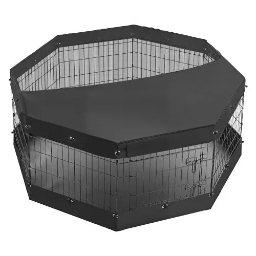 VEVOR Welpenauslauf Hundelaufstall Metall 61cm 8-tlg. Deckel & Bodenmatte, Spielplatz für Kleine Hunde Katzen & Andere Kleintiere Faltbar Durch die Verschiedenen Formen Vielfältig Einsetzbar – Bild 8