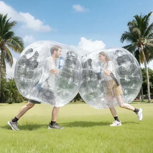 VEVOR Aufblasbarer Bump Ball Bumper Stoßball 1 Stk. 1,5 m x 1,2 m, Menschlicher Kollisionsball, PVC-Körperblasen-Bounce-Ball für Outdoor-Aktivitäten, Transparenter Aufblasbarer Bumper Ball – Bild 7