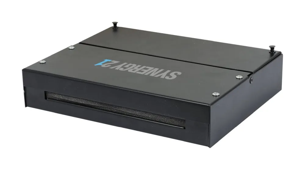 Keystone, Modulträger, Patchpanel für 12x TP-Modul, Aufputz, Metallklappbox(Consolidation Point Box), Schwarz, Synergy 21, – Bild 3