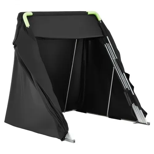 VEVOR Motorrad Zeltgarage, Motorrad Abdeckplane 3460x1375x1900 mm, Motorradgarage mit Sicherheitsschloss, 600D Oxford-Klappzelt, Allwetter-Motorradabdeckung mit Belüftungsfenstern, Schwarz – Bild 8