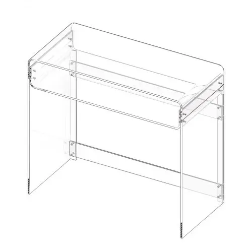 VEVOR Acryltisch Schreibtisch 2-stufiger, durchsichtiger Eingangtisch mit Ablage, moderner rechteckiger Computertisch, dicker Schreibtisch für Schlafzimmer Büro Wohnzimmer 40 x 85 x 75 cm – Bild 9