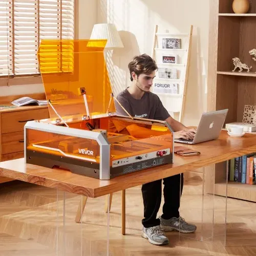 VEVOR Lasergravierer, 20 W, Lasergravur- & Schneidemaschine mit Gehäusekamera, Laserschneider, 400x400 mm Arbeitsbereich, 30000 mm/min, für Holz, Leder, Glas, Papier, bestimmte Metalle, Klasse 1 – Bild 7