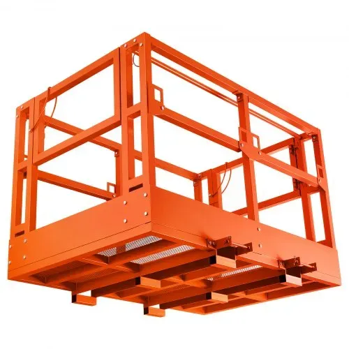 VEVOR Staplerbühne 1817x1220 mm, 907,18 kg Belastbarer Arbeitskorb aus Kohlenstoffstahl, Sicherheitskorb mit 160x60 mm Einfahrtaschen & Verriegelungsstift, Gabelstapler-Arbeitsbühne für Höhenarbeiten – Bild 10