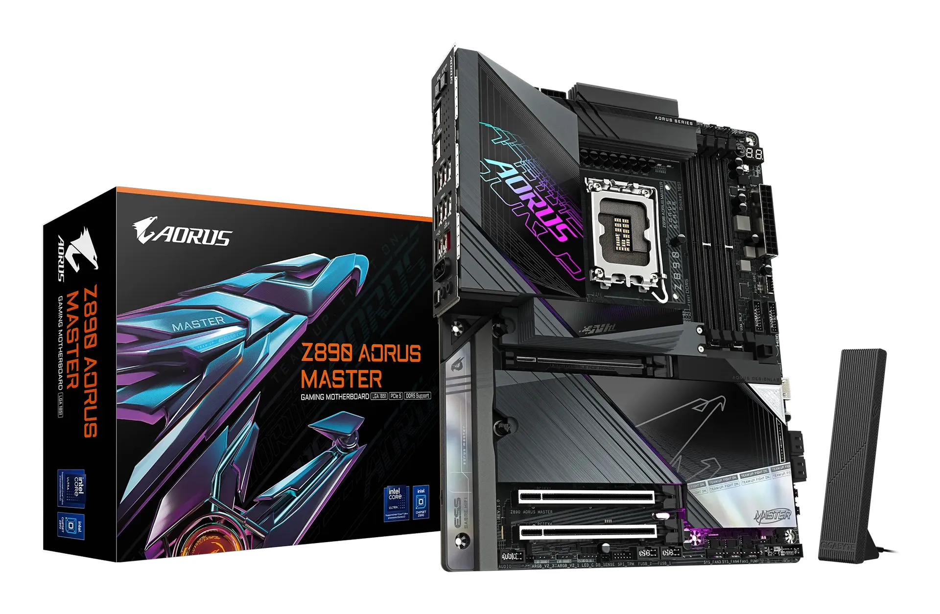 GIGABYTE Z890 AORUS MASTER Mainboard – Unterstützt Intel Core Ultra (Serie 2) CPUs, 18+1+2 Phasen VRM, bis zu 9500MHz DDR5 (OC), 2xPCIe 5.0 + 3xPCIe 4.0, Wi-Fi 7, 10GbE LAN, Thunderbolt 4 GIGABYTE Z890 AORUS MASTER Mainboard – Unterstützt Intel Core Ultra (Serie 2) CPUs, 18+1+2 Phasen VRM, bis zu 9500MHz DDR5 (OC), 2xPCIe 5.0 + 3xPCIe 4.0, Wi-Fi 7, 10GbE LAN, Thunderbolt 4