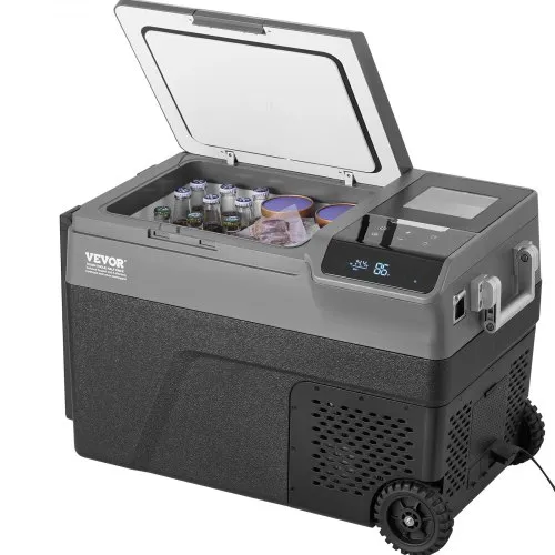 VEVOR Tragbarer Autokühlschrank mit Eisherstellungsfunktion, 12-Volt-Autokühlschrank, tragbarer 35-Liter-Einzelzonen-Gefrierschrank, -20 °C bis 20 °C einstellbare Temperatur, mit Rollen für Camping, Auto, Wohnmobil VEVOR Tragbarer Autokühlschrank mit Eisherstellungsfunktion, 12-Volt-Autokühlschrank, tragbarer 35-Liter-Einzelzonen-Gefrierschrank, -20 °C bis 20 °C einstellbare Temperatur, mit Rollen für Camping, Auto, Wohnmobil
