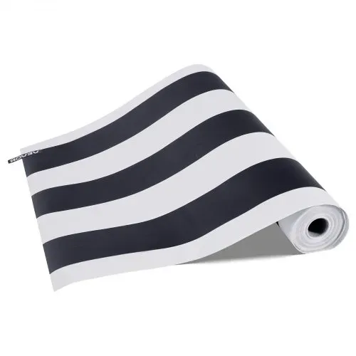 VEVOR Tapete selbstklebend, 45 cm x 15 m, Wandtapete, Klebefolie mit Streifen in Schwarz-Weiß, wasserfest, Möbelfolie, dekorative Vinylrolle für Schlafzimmer, Küche, Büro, Badezimmer – Bild 9