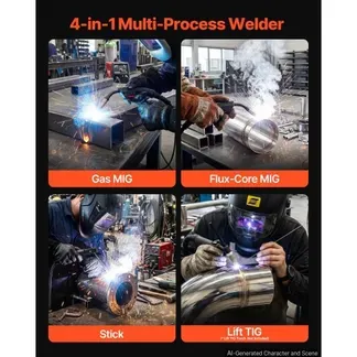 VEVOR 145A MIG-Schweißgerät 4-in-1 MIG/Fülldraht/Lift-TIG/MMA-Schweißen, 220V Tragbare Schweißmaschine für Werkstatt Garage & Heimwerker, IGBT-Inverter, Synergiesteuerung, 2T/4T-Modi, Digitalanzeige VEVOR 145A MIG-Schweißgerät 4-in-1 MIG/Fülldraht/Lift-TIG/MMA-Schweißen, 220V Tragbare Schweißmaschine für Werkstatt Garage & Heimwerker, IGBT-Inverter, Synergiesteuerung, 2T/4T-Modi, Digitalanzeige