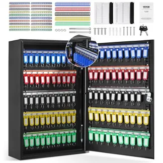 VEVOR Schlüsselschrank Schlüsselkasten 200 Schlüssel, Schwarz Schlüsselbox Schlüsseltresor Einstellbar, Abschließbarer Schlüsselschrank mit 20 Schlüsselhaltern, 2 Schlüsseln & 4 Karteikarten VEVOR Schlüsselschrank Schlüsselkasten 200 Schlüssel, Schwarz Schlüsselbox Schlüsseltresor Einstellbar, Abschließbarer Schlüsselschrank mit 20 Schlüsselhaltern, 2 Schlüsseln & 4 Karteikarten
