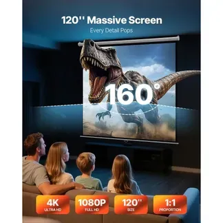VEVOR manuelle Projektionsleinwand Beamer Leinwand, 120 Zoll 1:1 4K 1080 HD, einziehbare Projektionsleinwand, wandmontierte Filmprojektion mit Zugseil, tragbare Rolloleinwand Heimkino VEVOR manuelle Projektionsleinwand Beamer Leinwand, 120 Zoll 1:1 4K 1080 HD, einziehbare Projektionsleinwand, wandmontierte Filmprojektion mit Zugseil, tragbare Rolloleinwand Heimkino