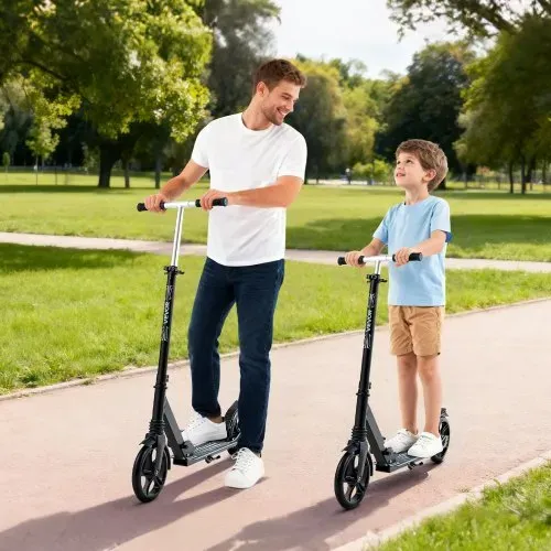 VEVOR Scooter (2 Räder) für Kinder ab 8 Jahren, Cityroller Kinderroller Straßenroller mit höhenverstellbarem Lenker & rutschfestem Deck & faltbarem Rahmen, Tretroller bis zu 100 kg, Schwarz – Bild 7