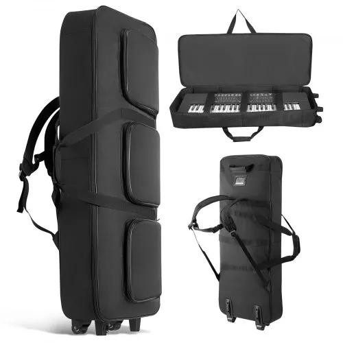VEVOR Keyboardtasche, Keyboard Tasche für 88 Tasten, 1100 x 440 x 180 mm E-Klaviere Gigbag mit verstellbaren Schulterriemen, Tragegriffen & Rollen, 1680D, wasserabweisend & gepolstert für Keyboard VEVOR Keyboardtasche, Keyboard Tasche für 88 Tasten, 1100 x 440 x 180 mm E-Klaviere Gigbag mit verstellbaren Schulterriemen, Tragegriffen & Rollen, 1680D, wasserabweisend & gepolstert für Keyboard