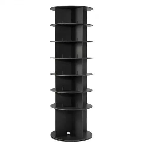 VEVOR Schuhregal Schuhschrank für 28 Paar Schuhe (7-stöckig) 360° drehbar, platzsparende Schuhaufbewahrung, Schuhablage für Schlafzimmer Wohnzimmer Eingangsbereich, Schwarz 598 x 598 x 1805 mm – Bild 8