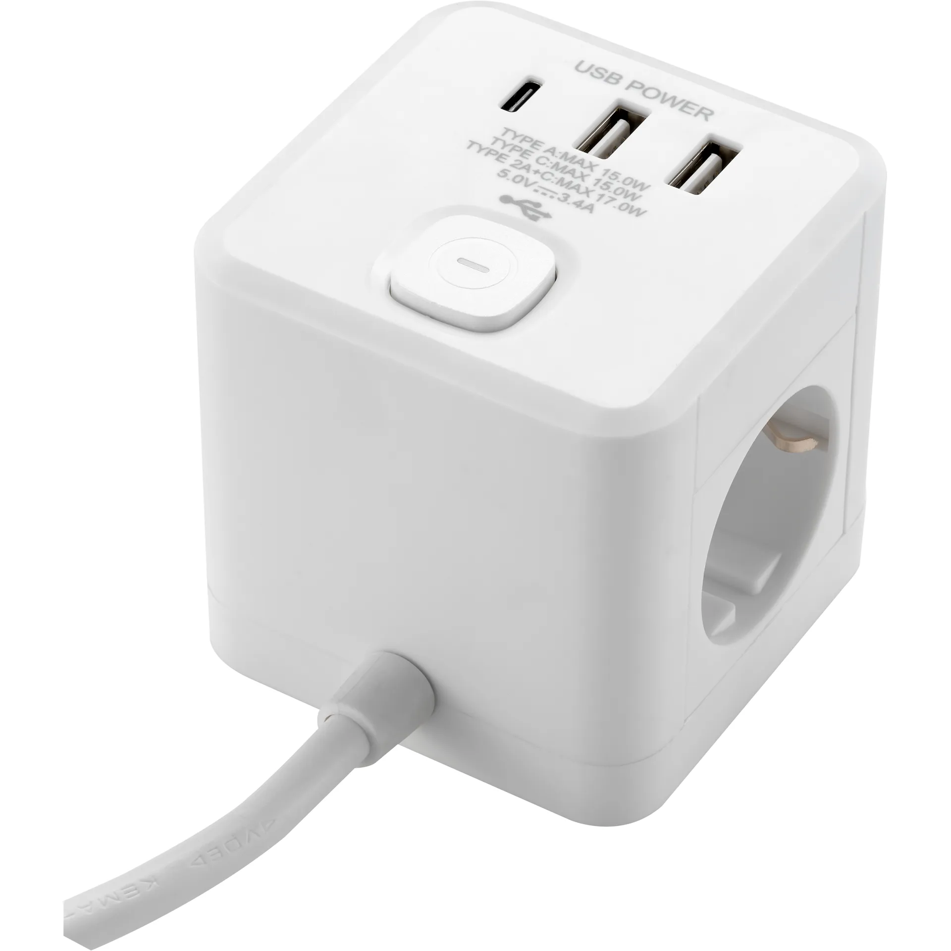 Tischsteckdose McPower ''BW-64'' 3x Steckdose, 2xUSB-A, 1xUSB-C PD20W – Bild 3