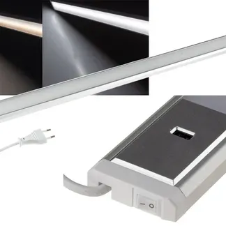 LED Unterbauleuchte „Comprido 900 CCT“ 230V, 90cm, IR-Sensor, 3000k – 6500k LED Unterbauleuchte „Comprido 900 CCT“ 230V, 90cm, IR-Sensor, 3000k – 6500k
