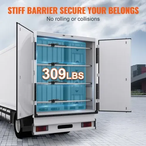 VEVOR Ladungsstange Stützstange, Verstellbar von 2260 bis 2642 mm, Stahl-Cargo-Stabilisierungsstange mit 140 kg Kapazität, LKW-Ladeflächen-Laststange für Anhänger, Sattelauflieger (4 Stk.) – Bild 3