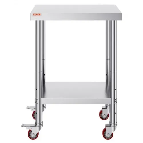 VEVOR Edelstahltisch Arbeitstisch 609,6 x 457,2 x 863,6 mm Edelstahl Catering Arbeitstisch 100kg für Belastbarkeit Lebensmittel Zubereitungstisch Gewerblicher Arbeitstisch – Bild 9