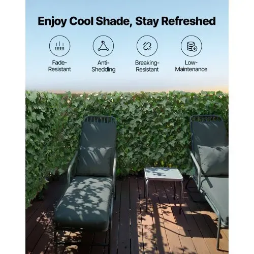 VEVOR Künstliche Hecke 63,5x320 cm, Pflanzenwand, Ausziehbarer Sichtschutz, Efeu-Sichtschutzzaun, Windschutz, Heckenzaun, Kunstpflanzen Balkonverkleidung für Hochzeiten, Außengärten, Hinterhöfe – Bild 4