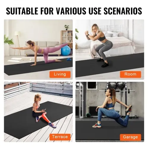 VEVOR Trainingsmatte, rutschfeste, hochdichte Premium-Yogamatte, Trainings-Yogamatte für Männer und Frauen, Fitness- und Trainingsmatte mit Tasche und Tragegurt, für alle Arten von Heim-Yoga, Pilates und Bodentraining (3,6 x 1,8 m) – Bild 5
