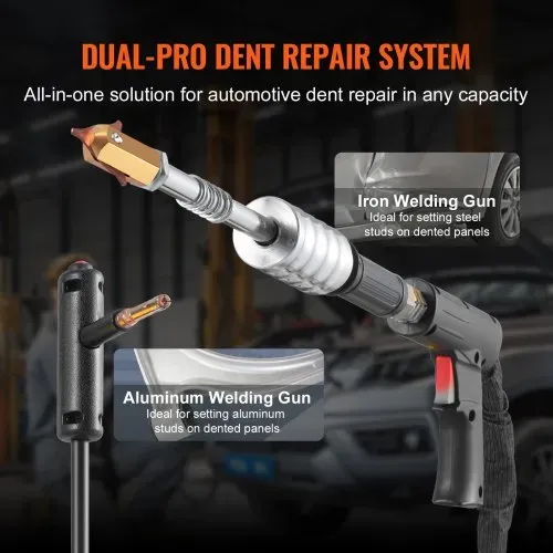 VEVOR Dual Ausbeulspotter Deluxe AL/Fe Dellenreparatur-Set, 5-kW-Schweißgerät mit automatischem/manuellem Schweißen & 10 Modi, Punktschweißgerät für die Reparatur von Autoteilen aus Stahl & Aluminium – Bild 4