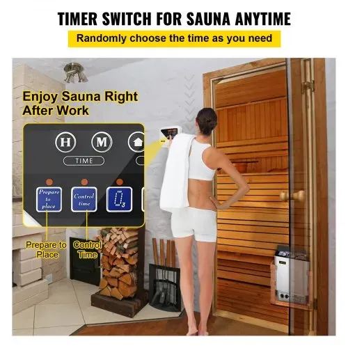 VEVOR 400V Sauna-Heizungssteuerung Saunaofen Digital Controller, Saunaofen Digital Controller Anzeige mit externer steuerung 25 x 22 x 7,6 cm Externe Digital Controller für Hotels und Fitnessstudios – Bild 3