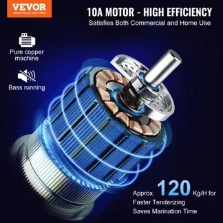 VEVOR Elektrischer Fleischklopfer Fleischzartmacher 450 W mit 54 Edelstahlklingen, Professionelles Fleischklopferwerkzeug 415x170x420 mm Atomatischer Schweinefleisch-Rindersteakklopfer Küchenhelfer VEVOR Elektrischer Fleischklopfer Fleischzartmacher 450 W mit 54 Edelstahlklingen, Professionelles Fleischklopferwerkzeug 415x170x420 mm Atomatischer Schweinefleisch-Rindersteakklopfer Küchenhelfer