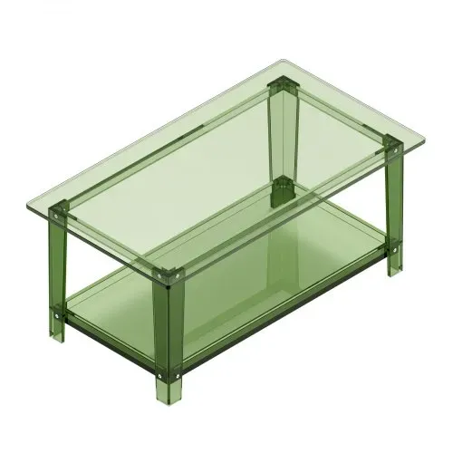 VEVOR Couchtisch Sofatsich aus Acryl, 2-stufiger Beistelltisch mit Ablagefläche, moderner rechteckiger Arcyltisch ideal für Esszimmer Kücheninsel Restaurant Büro, 50 x 80 x 40 cm (Grün) – Bild 10