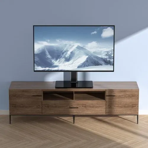 VEVOR TV Ständer mit Rollen Universal 615–670 mm Höhenverstellbar, 75 x 75 mm, 400 x 400 mmm 41 kg Belastbar Bodenständer Standfuß Mobil Wagen Fernsehständer, Stabile Halterung Fernsehtisch – Bild 7