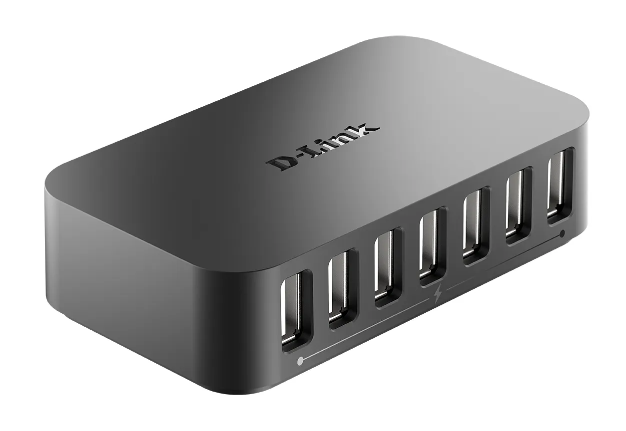 D-Link DUB-H7 USB 2.0 Type-B 480 Mbit/s Schwarz – Bild 2