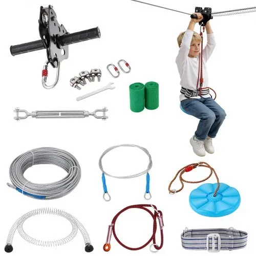VEVOR Zipline Seilrutsche 24,38 m Seilbahn, Zip Line Kit bis 150 kg, Backyard Zip Line Kit mit Verbessertem Federbremssystem, Seilbahn für Garten Außenbereich (Nur für Teenager. Nicht für Erwachsene.) VEVOR Zipline Seilrutsche 24,38 m Seilbahn, Zip Line Kit bis 150 kg, Backyard Zip Line Kit mit Verbessertem Federbremssystem, Seilbahn für Garten Außenbereich (Nur für Teenager. Nicht für Erwachsene.)