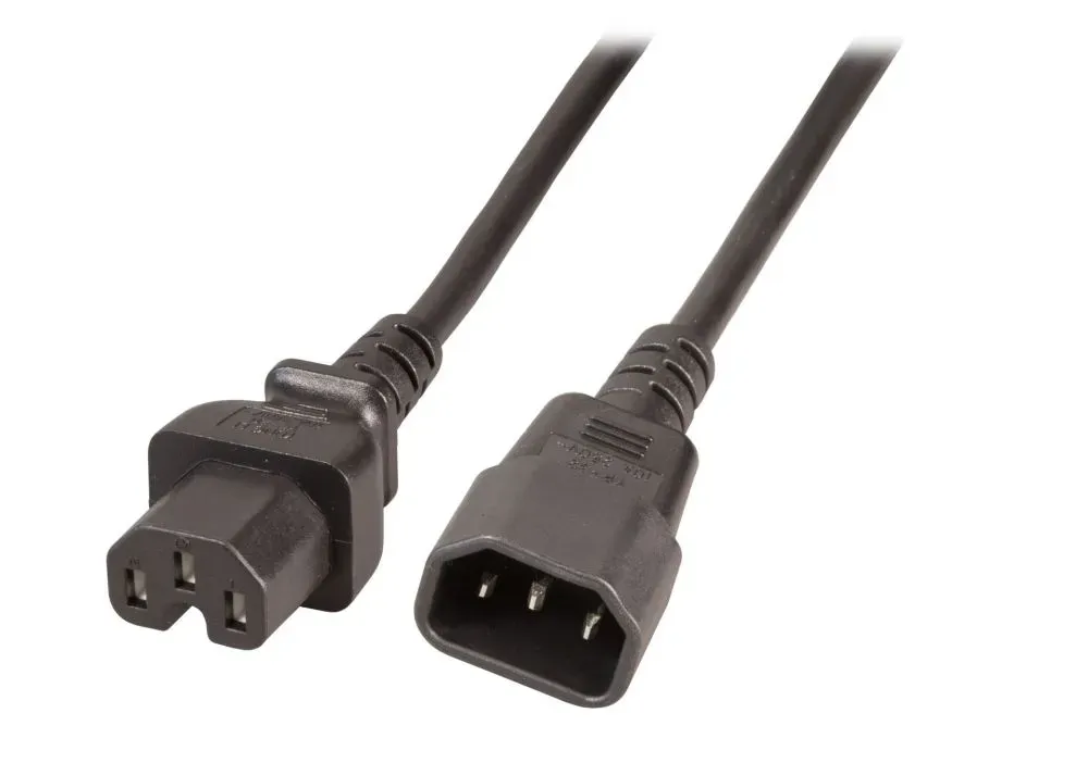 Netzkabel 230V Kaltgeräte IEC-C14(Stecker)/Warmgeräte IEC-C15(Buchse), 1m, Netzkabel 230V Kaltgeräte IEC-C14(Stecker)/Warmgeräte IEC-C15(Buchse), 1m,