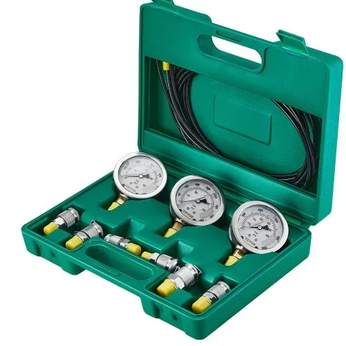 VEVOR Hydraulikdruck-Testset, 250/400/600 bar, 3 Messgeräte, 6 Testkupplungen, 3 Testschläuche, Bagger-Hydraulik-Testmanometer-Set mit Tragbarer Tragetasche für Bagger, Traktoren, Baumaschinen – Bild 8
