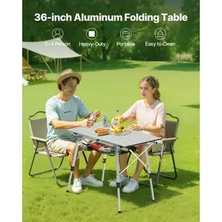 VEVOR Klapptisch Buffettisch tragbarer Allzwecktisch 90 cm, rechteckiger Aluminiumtisch (für 2-4 Personen) mit verstellbarer Höhe & Tragetasche, Gartentisch Campingtisch für Partys Picknick Silber VEVOR Klapptisch Buffettisch tragbarer Allzwecktisch 90 cm, rechteckiger Aluminiumtisch (für 2-4 Personen) mit verstellbarer Höhe & Tragetasche, Gartentisch Campingtisch für Partys Picknick Silber