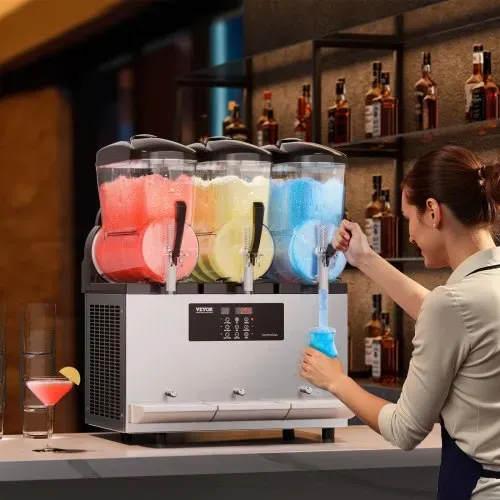 VEVOR kommerzielle Slusheis Maschine 12 L x 3 Dreifachtank-Maschine für gefrorene Getränke, 144 Tassen Edelstahl Slush-Eis-Maschine mit Tastenfeld Softeis Maker für Partys Restaurants Cafés Bars – Bild 7