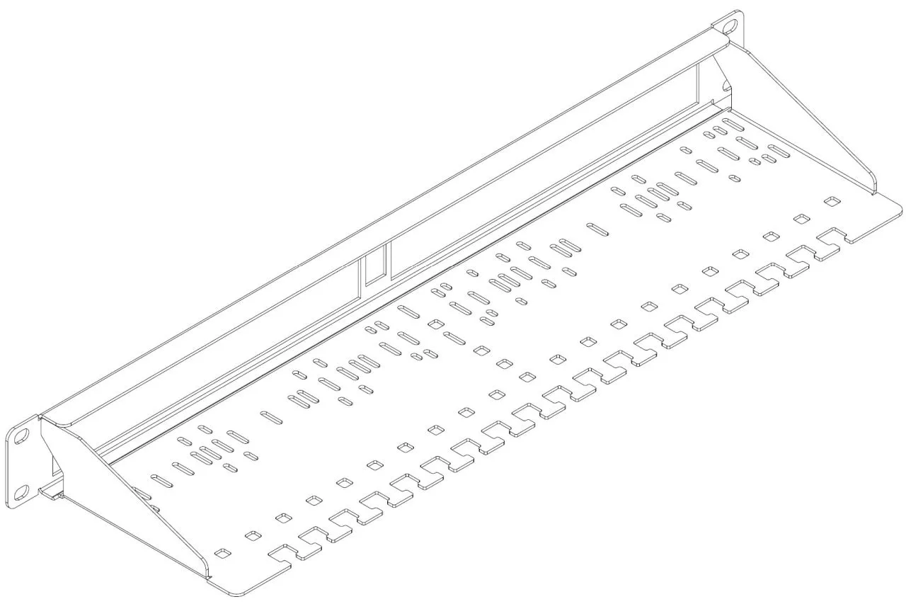 ALLNET 19"zbh. 1HE Universal Einbauboden für Kleingeräte / 1x Keystone Aufnahme Farbe Schwarz – Bild 4